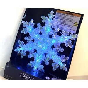 9" Holiday Time Warm Iridescent White LED Light Up Christmas Shoppe Tree Topper